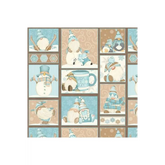 I Love Sn'Gnomies Aqua Gnome Patchwork Flannel